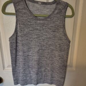 Athleta In Motion Gray Marled Knit Athletic Tank Top